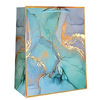 Пакет подарунковий паперовий XXL "Golden marble" 51*72*18см Stenson ST01627-XXL