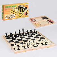 Шахи + шашки + нарди X-Toys С 36816 (3в1, дерев'яна дошка, дерев'яні шахи)