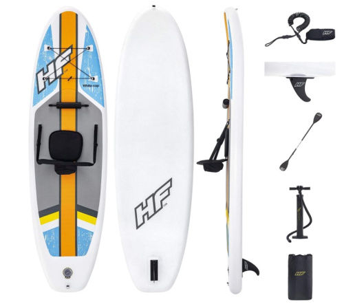 Надувна дошка для серфінгу - каяк Hydro Force White Cap 10′ Bestway 65341 (12*84*305 см, весло, ліш, насос, сидіння, сумка, до 120 кг)