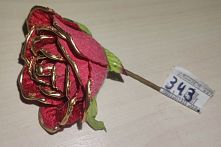 Декоративна штучна троянда Stenson R84343 «Троянда» (14 см., колір червоний)