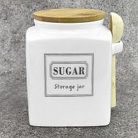 Банка для цукру "Storage jar" з ложкою 800мл 10*10*13см Stenson (MC4550-S)