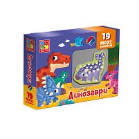 Набір магнітів "Динозаврики" VT 3106-23 укр (17) "Vladi Toys", 19 елементів, в коробці