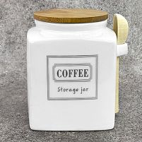 Банка для кави "Storage jar" з ложкою 800мл 10*10*13см Stenson (MC4550-C)