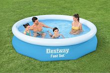 Надувний басейн Bestway 57458 (66*305 см., об'єм: 3258 л., картриджний фільтр-насос 1250 л/год.)