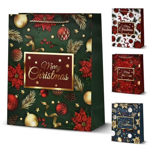 Пакет новорічний паперовий S "Christmas balls" 18*23*8см Stenson R33009-S