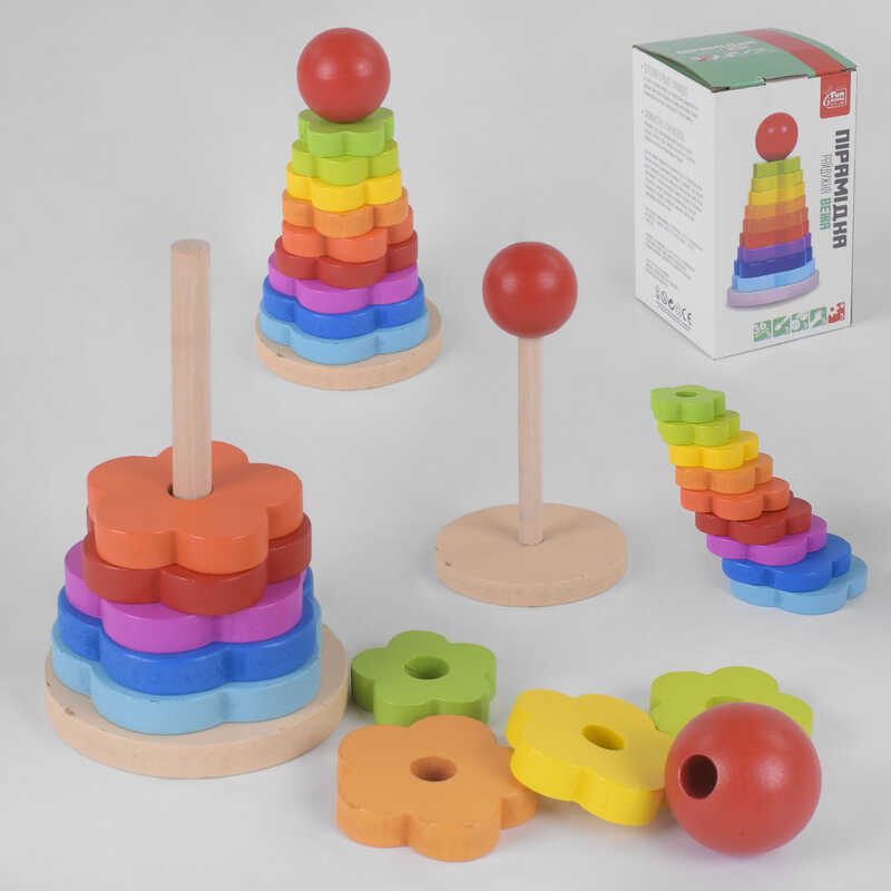 Дерев'яна пірамідка 50046 "4FUN Game Club Wood" в коробці