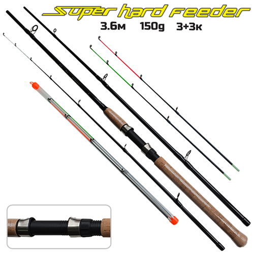 Спінінг штекерний фідер "Super hard" 3.6м 150г 3+3к Sams Fish (SF24190-3.6)
