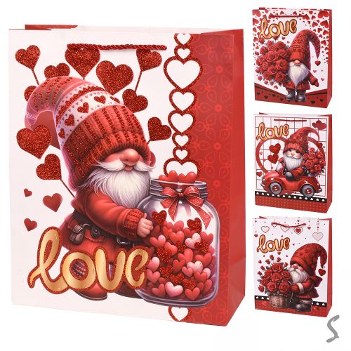 Пакет подарунковий паперовий S "Love You" 18*24*8.5см Stenson R98086-S