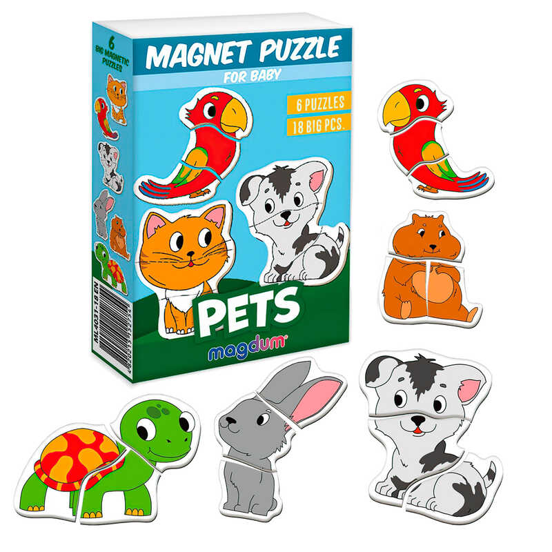 Магнітні пазли “Pets” ML4031-34 EN "Magdum", англ. мова, в коробці