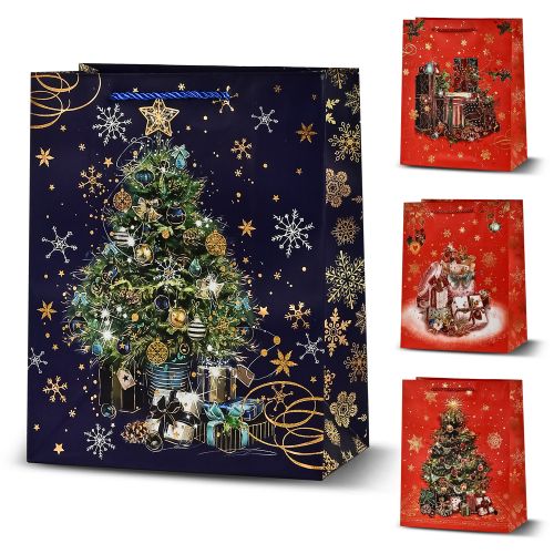 Пакет новорічний паперовий S "Christmas presents" 18*23*8см Stenson R32996-S