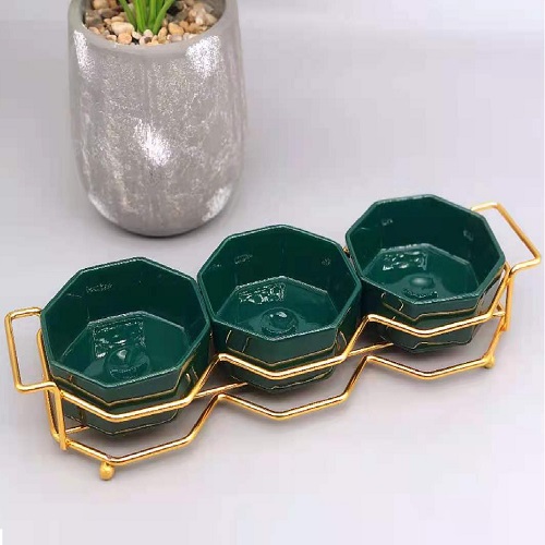 Менажниці на підставці "Malachite" 4пр/наб 31.5*10*5.5см Stenson (YG01125-3)