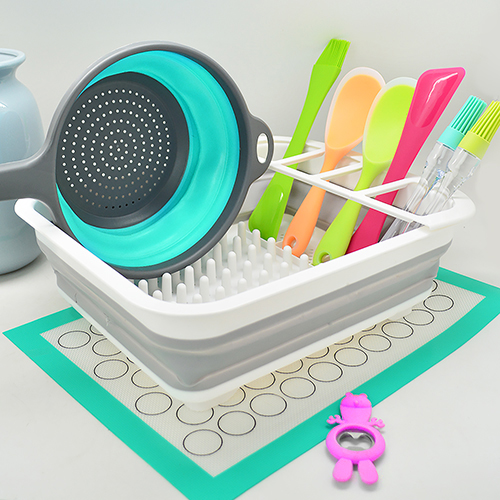 Сушка-трансформер для посуду силікон складна 36*31*11см Stenson (MH-3827) фото 2