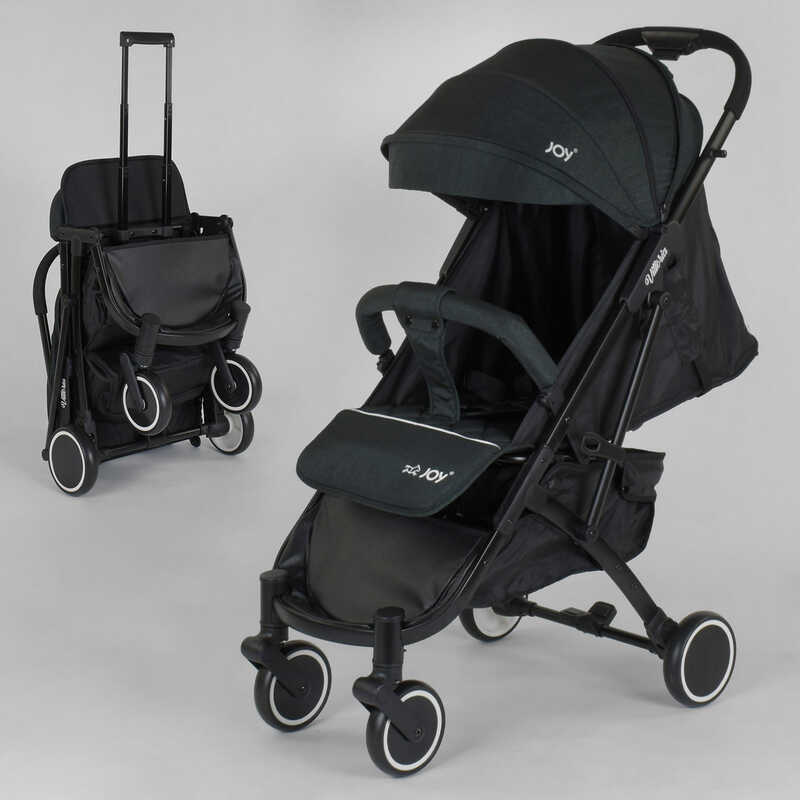 Коляска дитяча прогулянкова Joy Vittoria 30883 (1) цвет ТЕМНО-ЗЕЛЕНЫЙ ЛЕН, рама алюминиевая, футкавер, телескопическая ручка