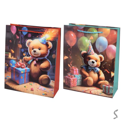 Пакет подарунковий паперовий L "Teddy 3D" 30*41.5*12см Stenson R99700-L фото 2