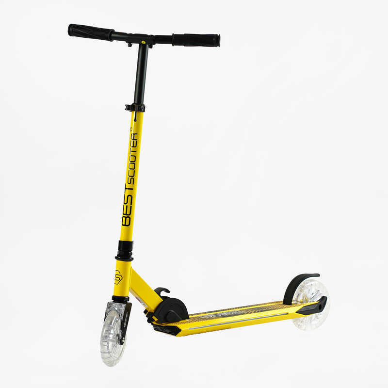 Самокат двоколісний "Best Scooter" L-00203 колеса PU, d переднього колеса 145мм, диски коліс, дека, вилка зі світлом, в коробці