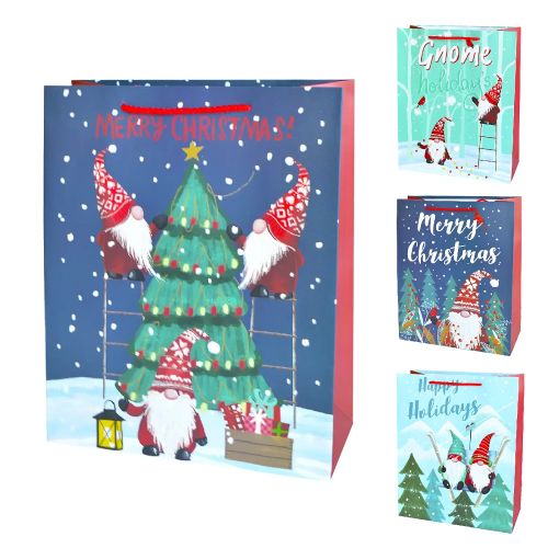 Картинка  Пакет новорічний паперовий M "Happy holidays" 26*32*12см Stenson R33094-M от магазина cd-market