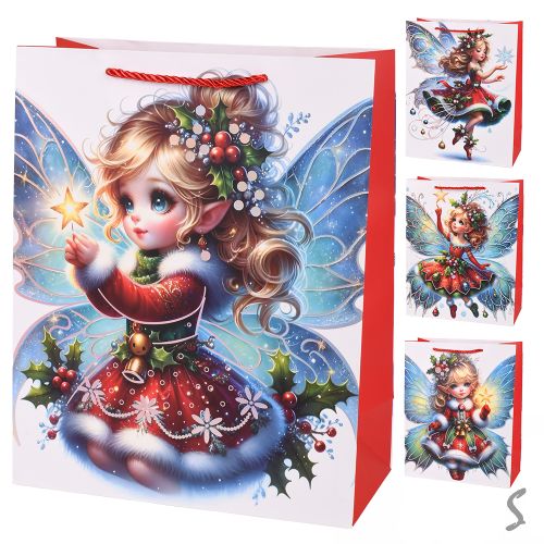 Пакет новорічний паперовий M "Fairy" 26*32*12см Stenson R34825-M