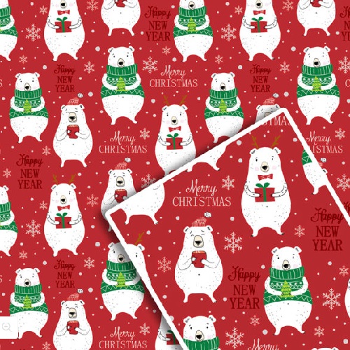 Папір пакувальний крейдований новорічний 10л/уп 70*100см Stenson 531