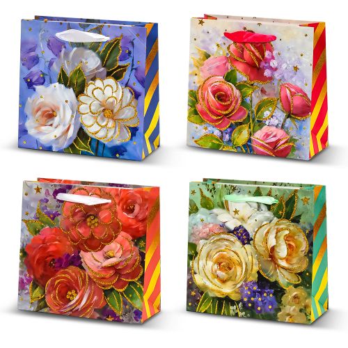 Пакет подарунковий паперовий XS "Flowers" 14.5*15*6см Stenson R94979-XS