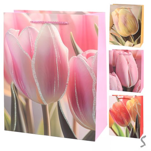 Пакет подарунковий паперовий S "Tulips" 18*23*10см Stenson R99665-S
