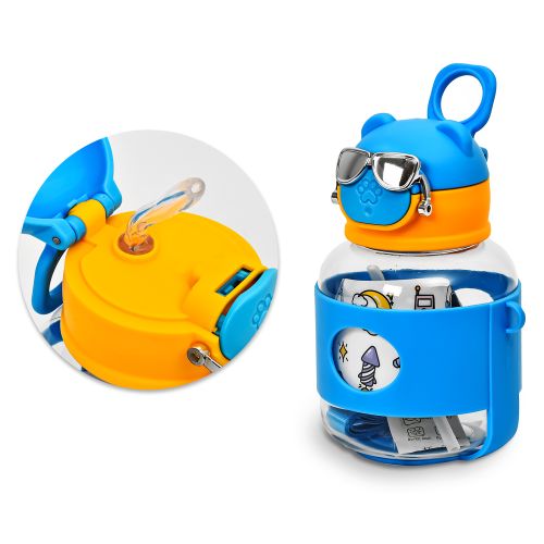 Пляшка-поїлка дитяча з трубочкою/ремінцем і наліпками500мл Stenson R93492 фото 2