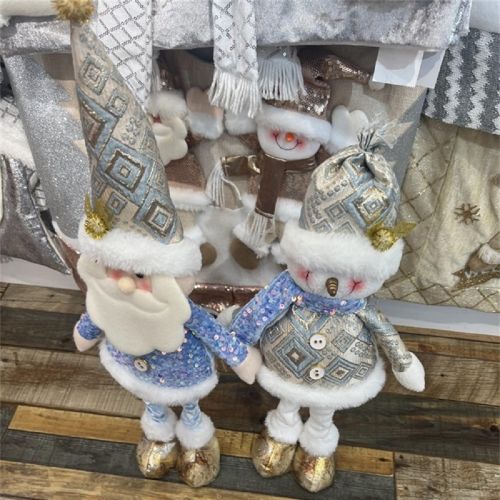 Фігура новорічна "Santa Snowman" 60см (ноги-телескоп) Stenson R96528