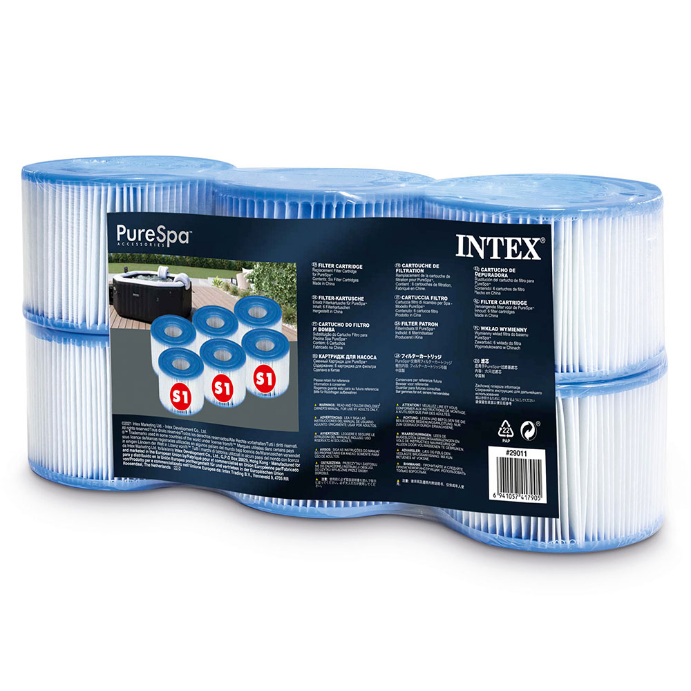 Змінний картридж для спа-джакузі Intex 29011 (тип: «S1», Ø75*⬍109 мм, ціна за 6 шт в упаковці)