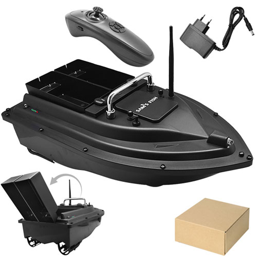 Кораблик для дистанційного скидання прикорму для риб Sams Fish SF24219 (16*26*49 см., дальність керування: до 100 метрів, дві порції прикормки)