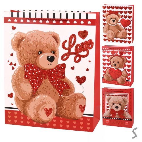 Пакет подарунковий паперовий S "Teddy Love" 18*24*8.5см Stenson R98089-S