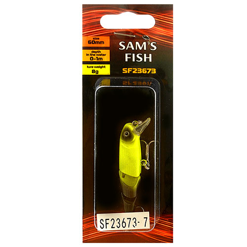 Воблер трискладовий 60мм 10шт/уп Sams Fish (SF23673-7)
