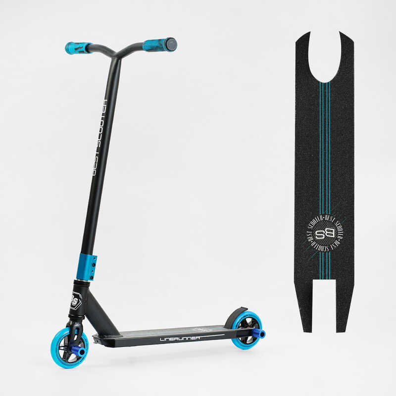 Самокат трюковий LR-82063 Best Scooter "LineRunner" HIC-система, ПЕГИ, алюмінієвий диск і дека, колеса PU, d = 110мм, ширина керма - 52 см, в коро