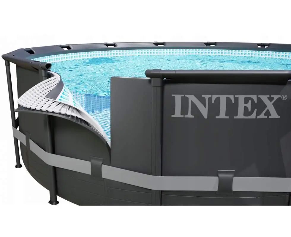 Каркасний басейн Intex 26326 (122*488 см., об'єм: 19156 л., пісочний фільтр-насос 5700 л/год, драбина, тент, підстилка, серія: Ultra XTR Frame) фото 13