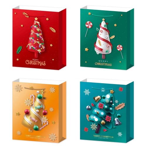 Картинка  Пакет новорічний паперовий M "Merry Christmas 3D" 26*32*10см Stenson R97038-M от магазина cd-market фото 2