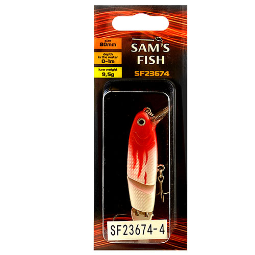 Воблер трискладовий 80мм 10шт/уп Sams Fish (SF23674-4)