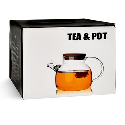 Заварник-графін з пружиною-ситом та бамбуковою кришкою 800мл Stenson R92912 фото 2