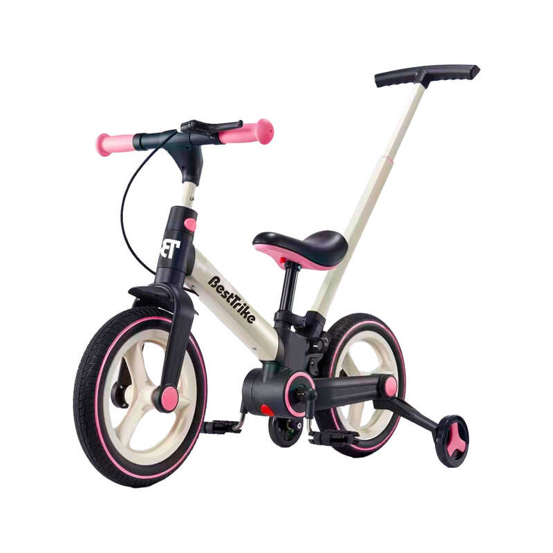 Велосипед-трансформер Best Trike BT-12755 колеса PU 12’’, батьківська ручка, з’ємні педалі, ручне гальмо, допоміжні бокові колеса, в коробці