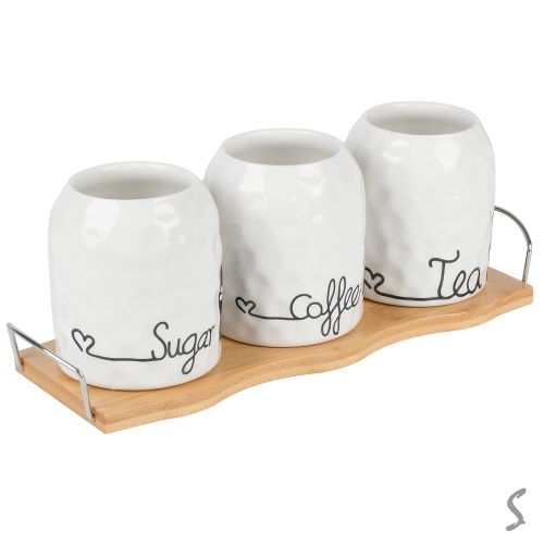 Банка на бамбуковій підставці 3пр/наб 350мл Stenson R37328 фото 2