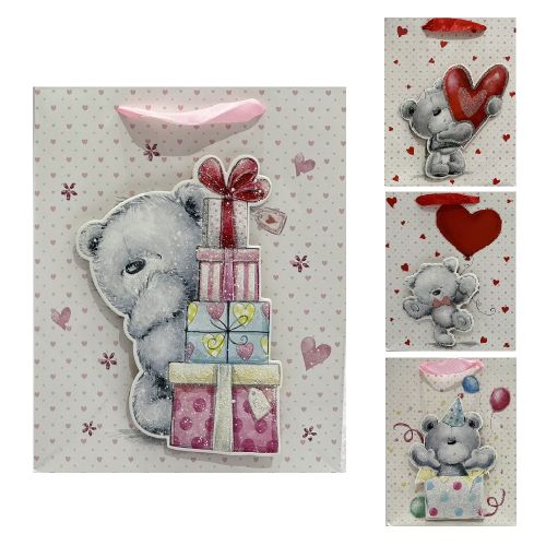 Пакет подарунковий паперовий M "Teddy 3D" 26*32*12см Stenson R96907-M
