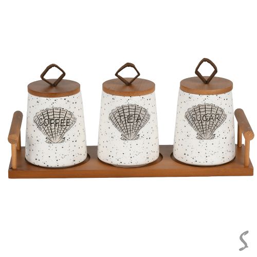 Банка на бамбуковій підставці 3пр/наб 280мл Stenson R37332 фото 2