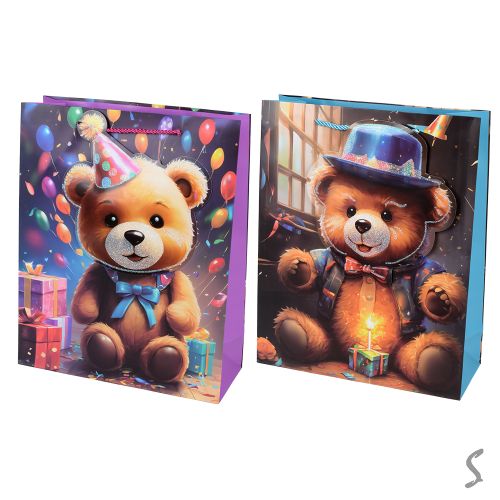 Пакет подарунковий паперовий L "Teddy 3D" 30*41.5*12см Stenson R99700-L фото 3