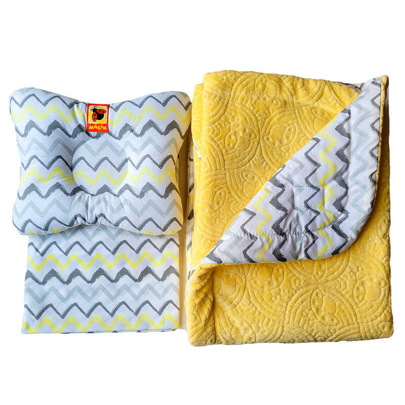Набір МС 110612-10 "Bed Set Newborn" Сонечко жовте: подушка, ковдра, простирадло "Масік"