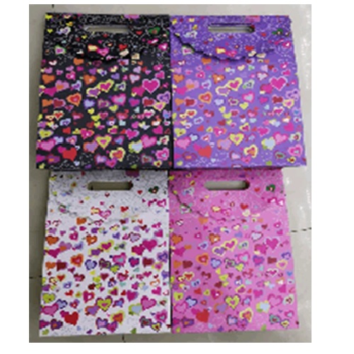 Пакет-сумка подарункова паперова XS "Hearts" 12.5*16.5*6см Stenson (YM01039-XS)