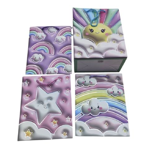 Пакет подарунковий паперовий L "Wonderful world 3D" 30*41.5*12см Stenson R98358-L