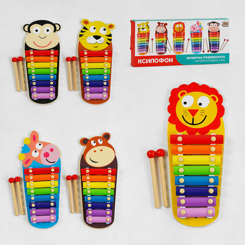 Ксилофон 77678 "4FUN Game Club Wood", 4 види, в коробці