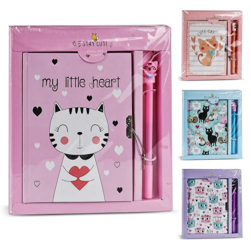 Блокнот на замку"Cute cat" 18*13см 50л з ручкою Stenson WW00615ST