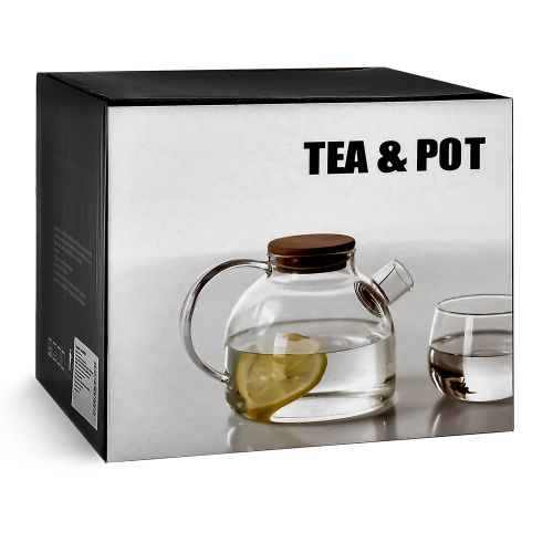 Заварник- графін  "Bubbles" 1.0л з пружиною-ситом та бамбуковою кришкою Stenson R92930 фото 2