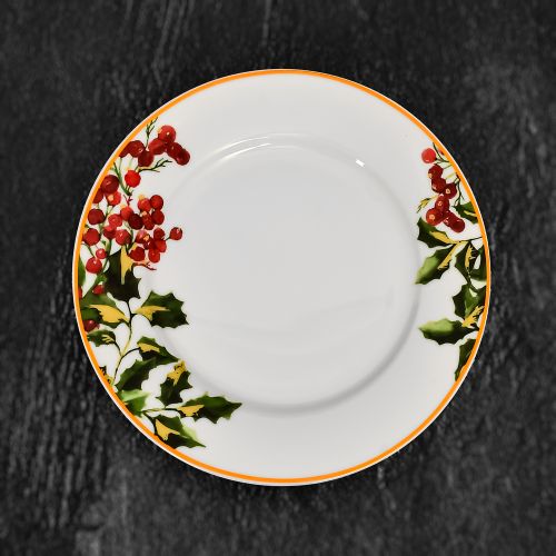 Тарілка 10.5" (25.8см) 4шт/уп "Christmas winterberries" Stenson HEN21141