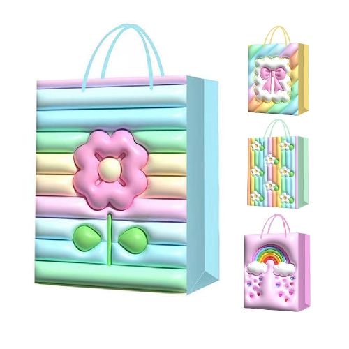 Пакет подарунковий паперовий L "Rainbow 3D" 31*41*12см Stenson R96980-L