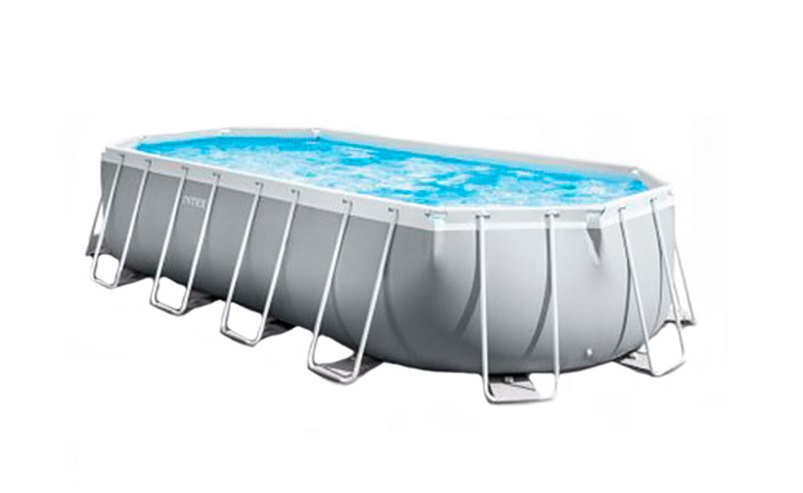 Каркасний басейн Intex 26798 (122*305*610 см., об'єм: 18202 л., картриджний фільтр-насос 5678 л/год, драбина, тент, підстилка, серія: Prism Frame) фото 3