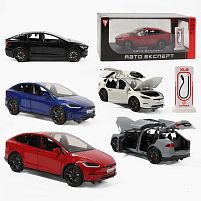 Машинка RS-63199 "Авто Експерт", 5 кольорів, електромобіль, зарядна станція, металопластик, масштаб 1:24, звук, світло, інерція, відчиняються две